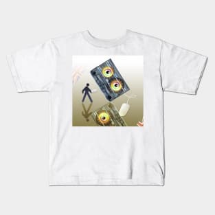 Cassette Tape Analogue Cartoon 4 Kids T-Shirt